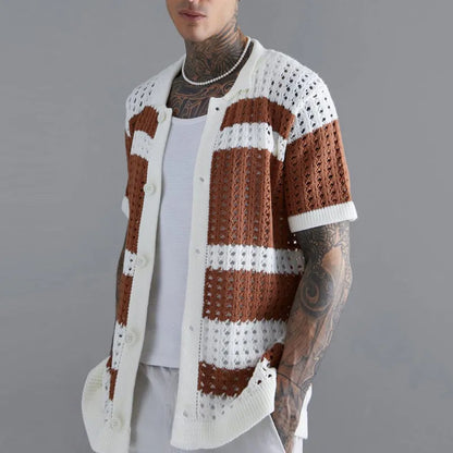 Patchwork Knit Shirt