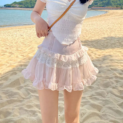 Sweet Pink Ruffle Skirt